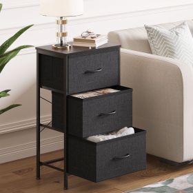 Dresser for Bedroom Nightstand Small Dresser Chest of Drawers End Table for Living Room, Closet Dresser with 3 Storage Drawers Organizer Clothes