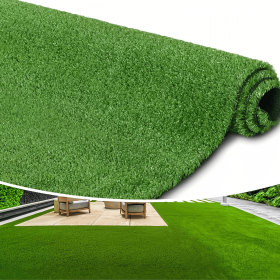 3ft x 32ft Artificial Turf 0.6" Mat with Drainage Holes. Fake Grass with Rubber Backing, Economical and Ideal for Indoor/Outdoor Pet Areas, Garde