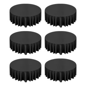 Black Round Tablecloths 6 Pack, 120 Inches in Diameter, Stain- & Wrinkle- Resistant, Machine Washable Table Clothes