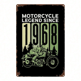 CIFbuy 1pc Vintage Motorcycle Legend 1968 Metal Sign, Retro 2D Flat Wall Decor For Man Cave, Bathroom, Bedroom, Garden, Home Office Kit TikTok, T