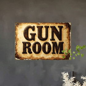 CIFbuy Vintage Gun Room Metal Sign Retro Tin Plaque Wall Art, Old Texture Iron Decor For Living Room Bar Man Cave Home Decoration TikTok, TikTok