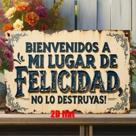 CIFbuy Welcome To My Happy Haven Do Not Ruin It Vintage Metal Sign Floral Rustic Wall Decor For Home Bar Cafe Man Cave Farmhouse Ideal Gift (TikT
