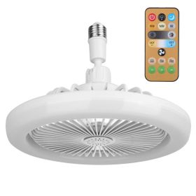 White-Grey Options -- 1Pc Ceiling Fan With Lights Remote Control 9.44in E27 Socket Fanlight With Dimmable Dimming Light Color Brightness 3 Fan Sp (Option: White)