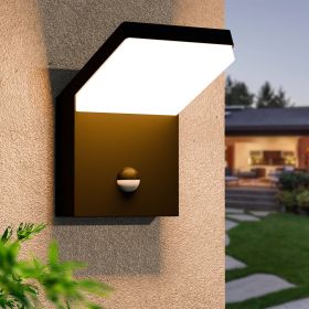 Inowel Wall Light Outdoor LED Wall Mount Lamp Wall Sconce Lighting with Motion Sensor Lantern Fixture 19217 (Color: BLACK)
