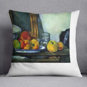Still-life with an open drawer by Cezanne Cushion (Insert: Without Insert, size: 18" X 18")