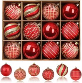 80mm Christmas Balls Ornaments (Color: Red & Gold)