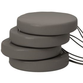 Patio Chair Cushions Set Of 4 Round Seat Cushions For Dining Bistro Chairs Machine Washable, 15 X 15 X 3, Dark Gray (Option: Dark gray)